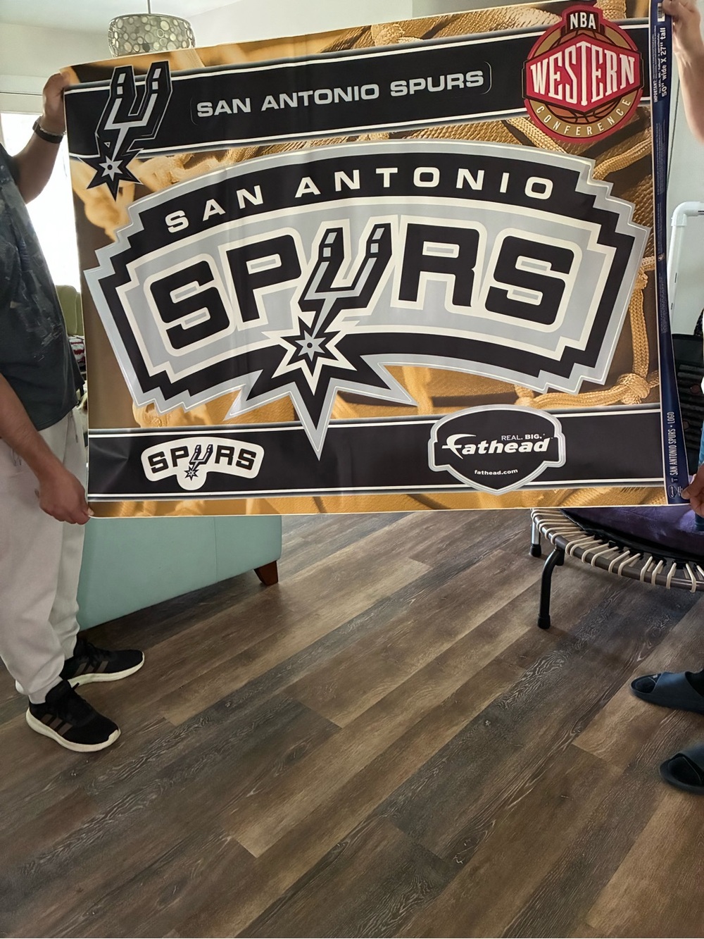 San Antonio Spurs Fathead Banner - Black & Gold big decal